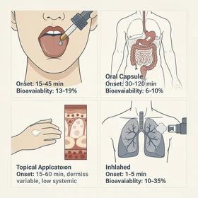 CBD delivery methods: sublingual, oral, topical, inhaled